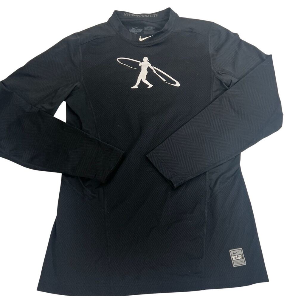 Nike Pro Combat Swingman Hyperwarm Lite Dri-Fit Long Sleeve Shirt Fitted Black S